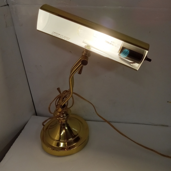 Vintage Brass Desktop Lamp, Piano lamp Adjustable Arm, Electric - Picture 2 of 14
